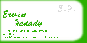 ervin hadady business card